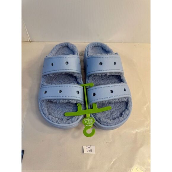 .5001 Crocs Blue Fuzzy-US 7 Womens - Picture 3 of 5